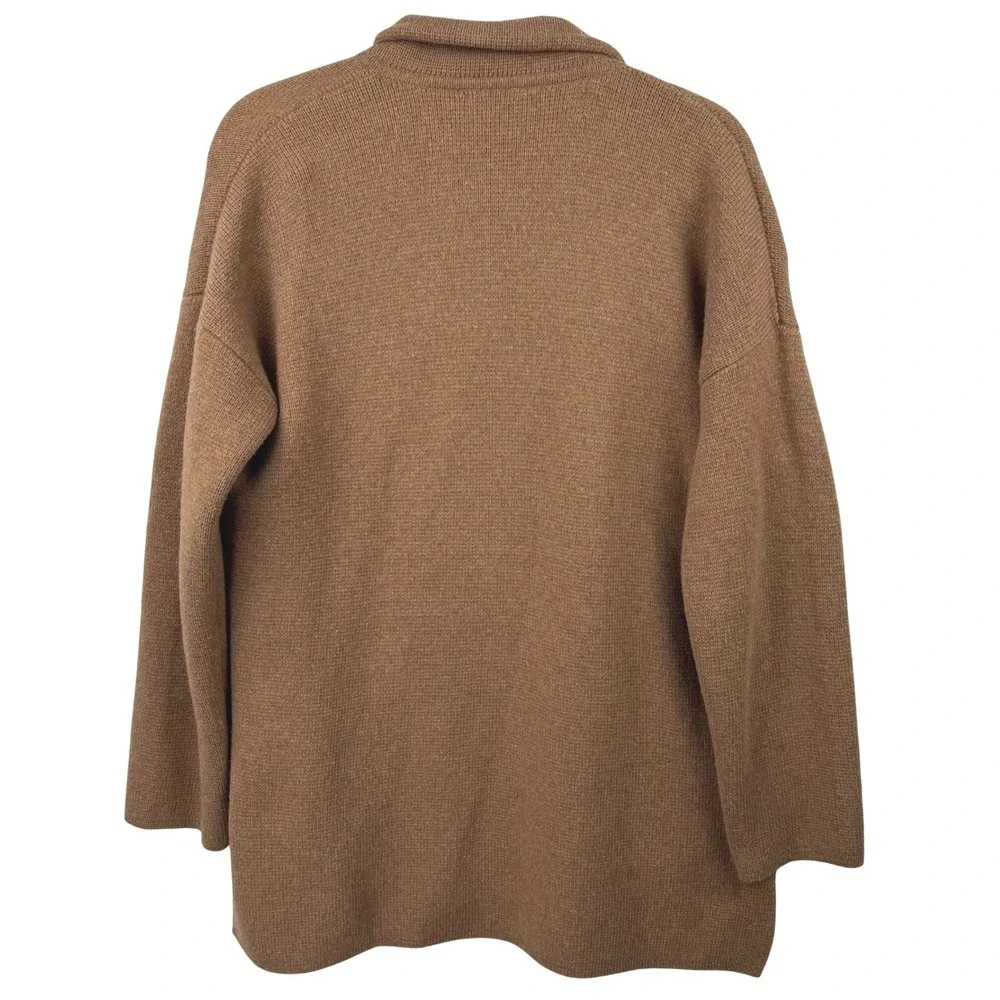 Madewell Kent Cardigan Sweater Women Small Brown‎ Merino Wool Blend Open Front